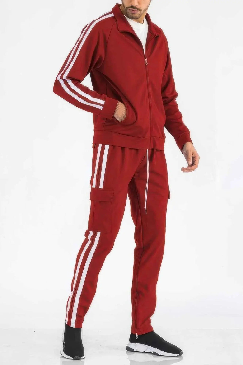 Two Stripe Utility Pocket Track Suit - Mr Lou’s Place