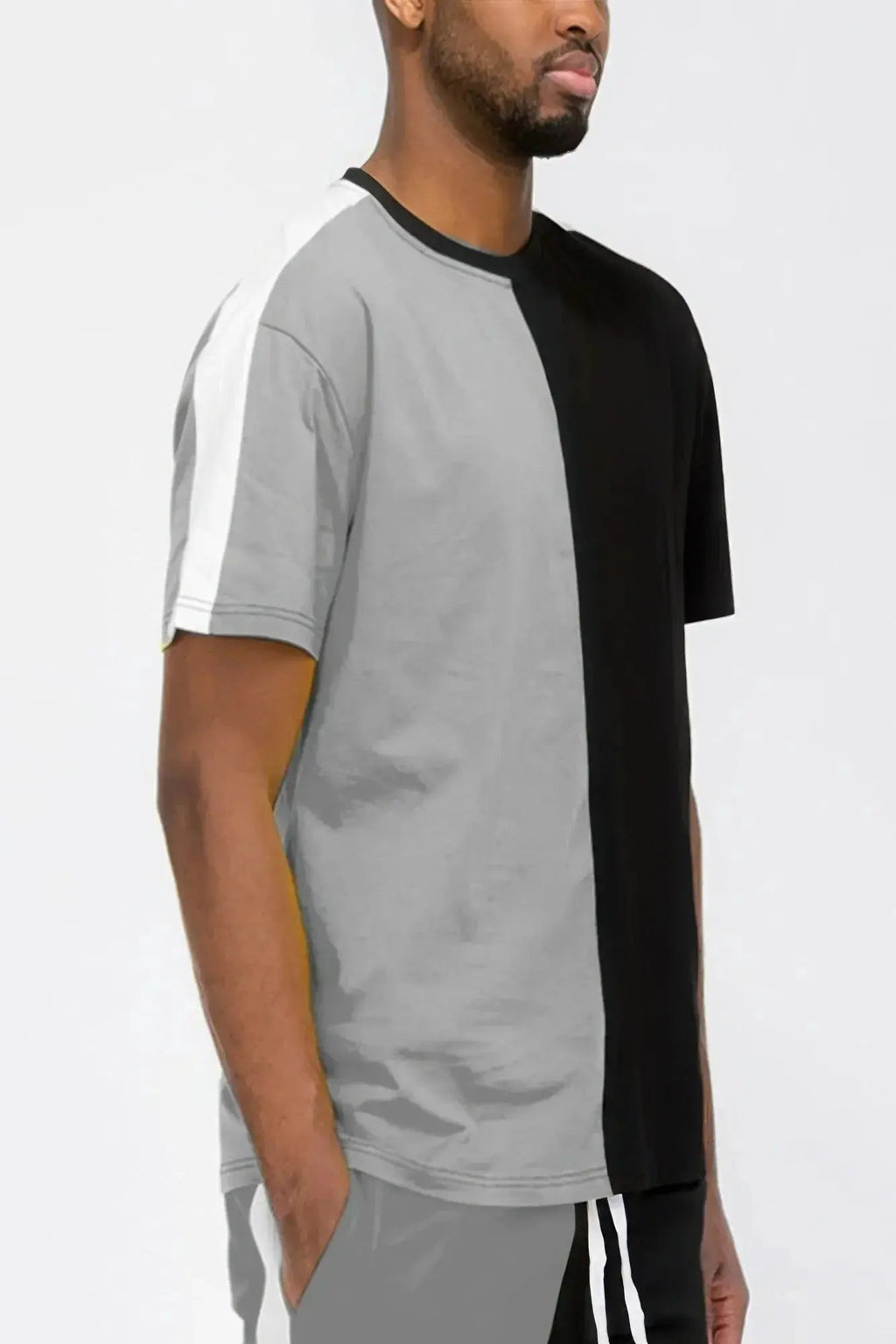 Two Tone Color Block Short Sleeve Tshirt - Mr Lou’s Place