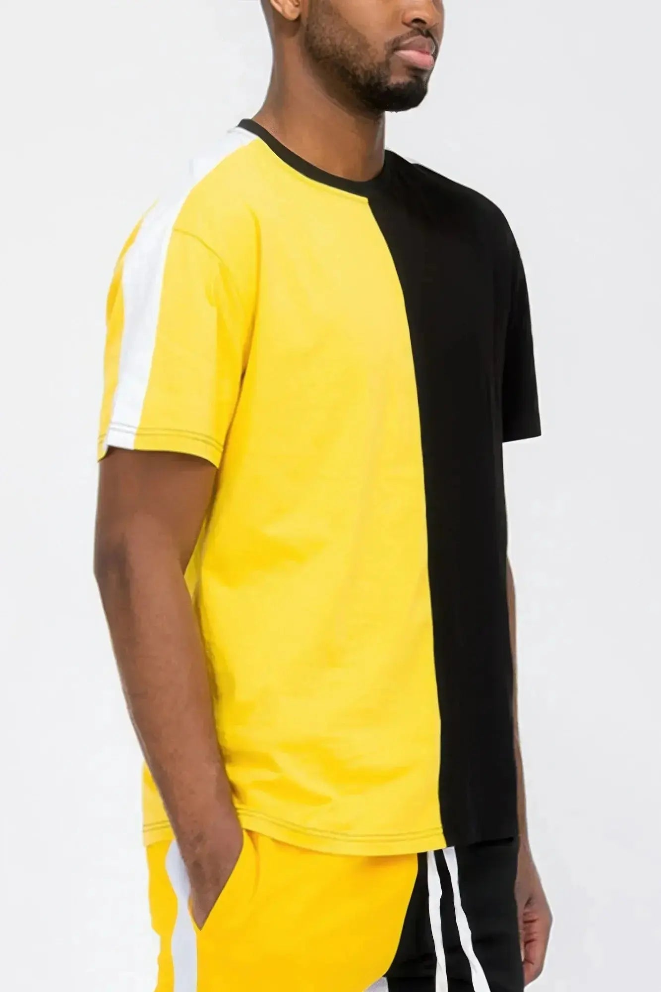 Two Tone Color Block Short Sleeve Tshirt - Mr Lou’s Place