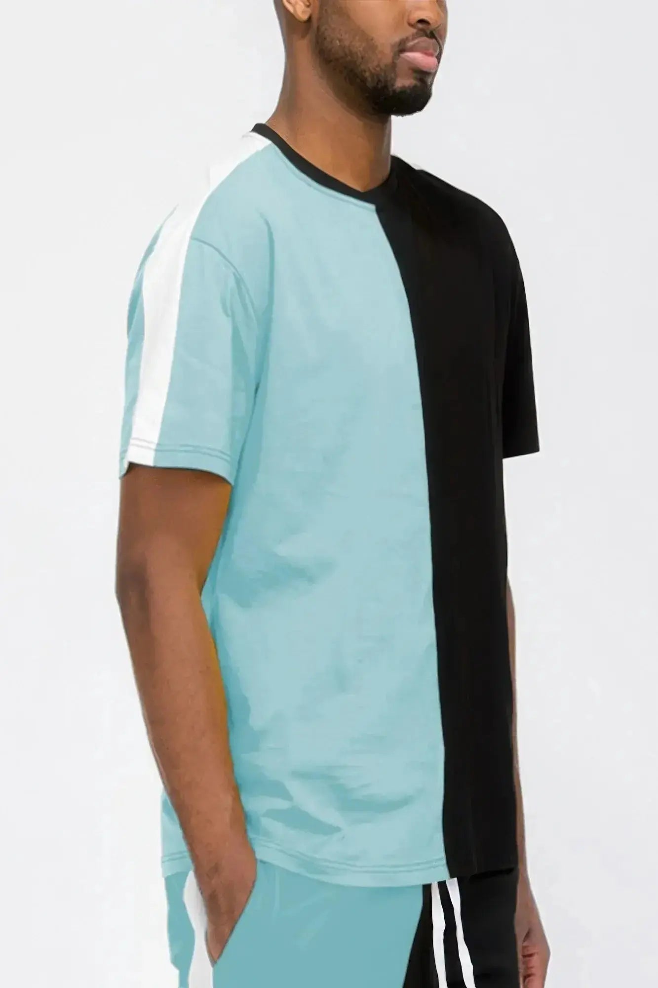 Two Tone Color Block Short Sleeve Tshirt - Mr Lou’s Place