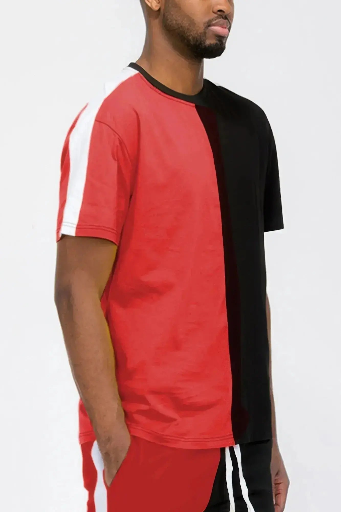 Two Tone Color Block Short Sleeve Tshirt - Mr Lou’s Place