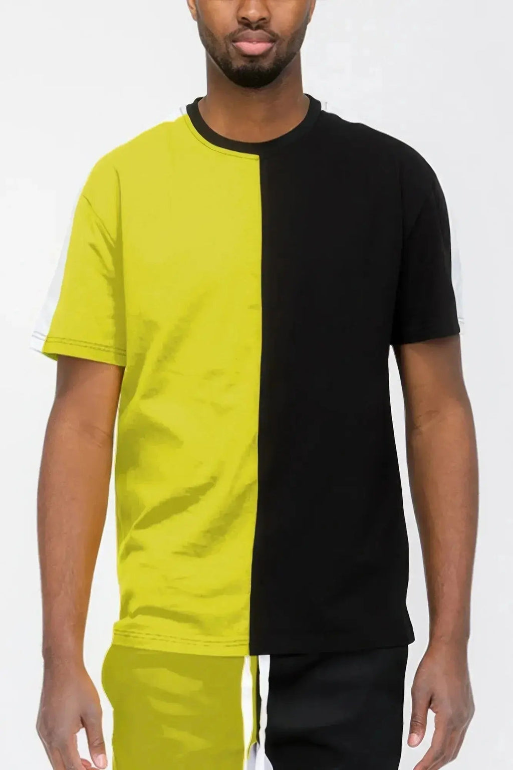 Two Tone Color Block Short Sleeve Tshirt - Mr Lou’s Place