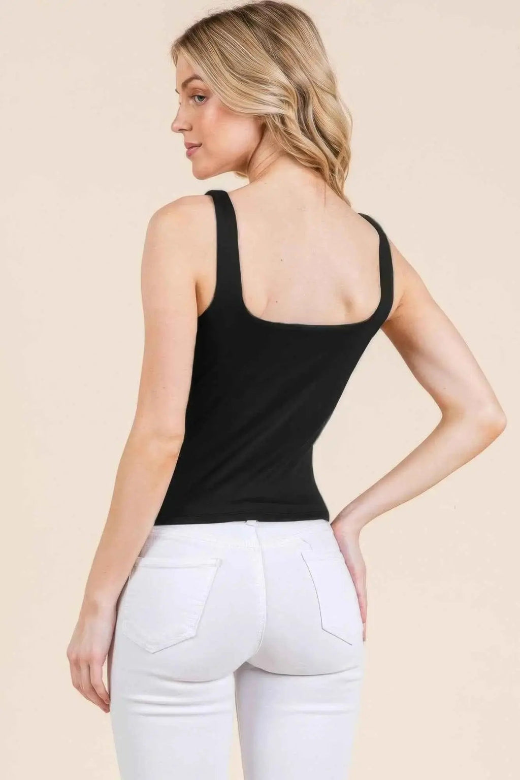 V-neck Basic Double Layers Tank Top - Mr Lou’s Place