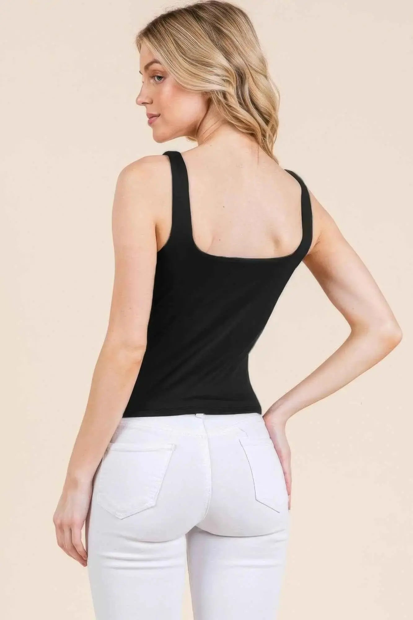 V-neck Basic Double Layers Tank Top - Mr Lou’s Place
