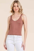 V-neck Basic Double Layers Tank Top - Mr Lou’s Place