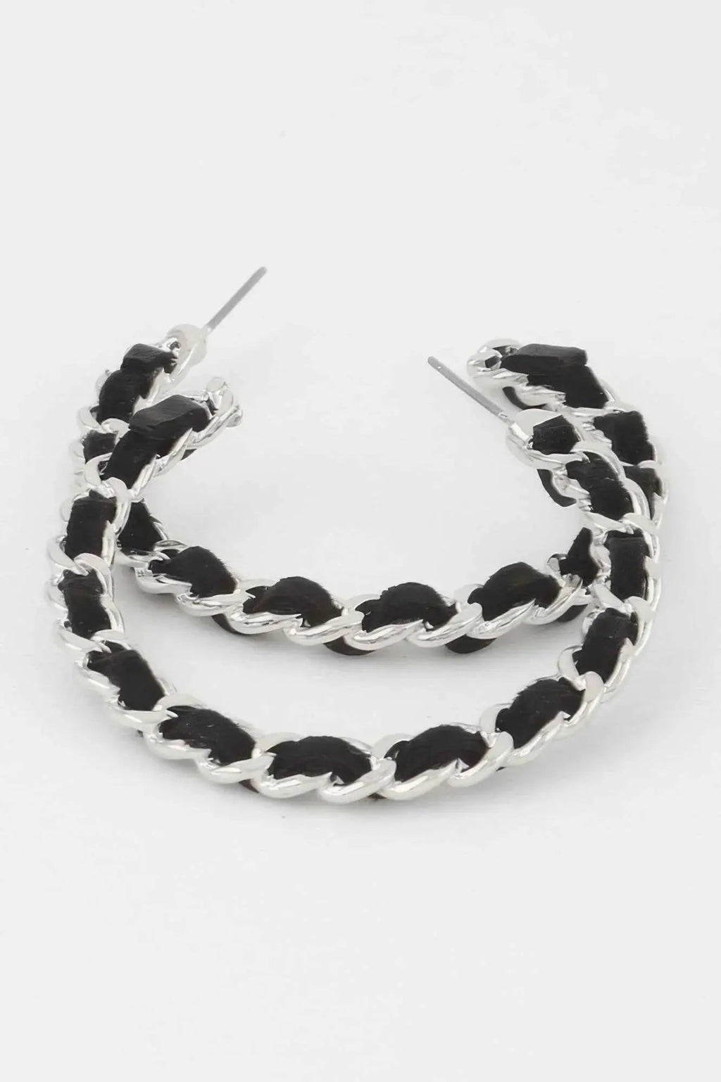 Velvet Lace Wrapped Hoop Earrings - Mr Lou’s Place