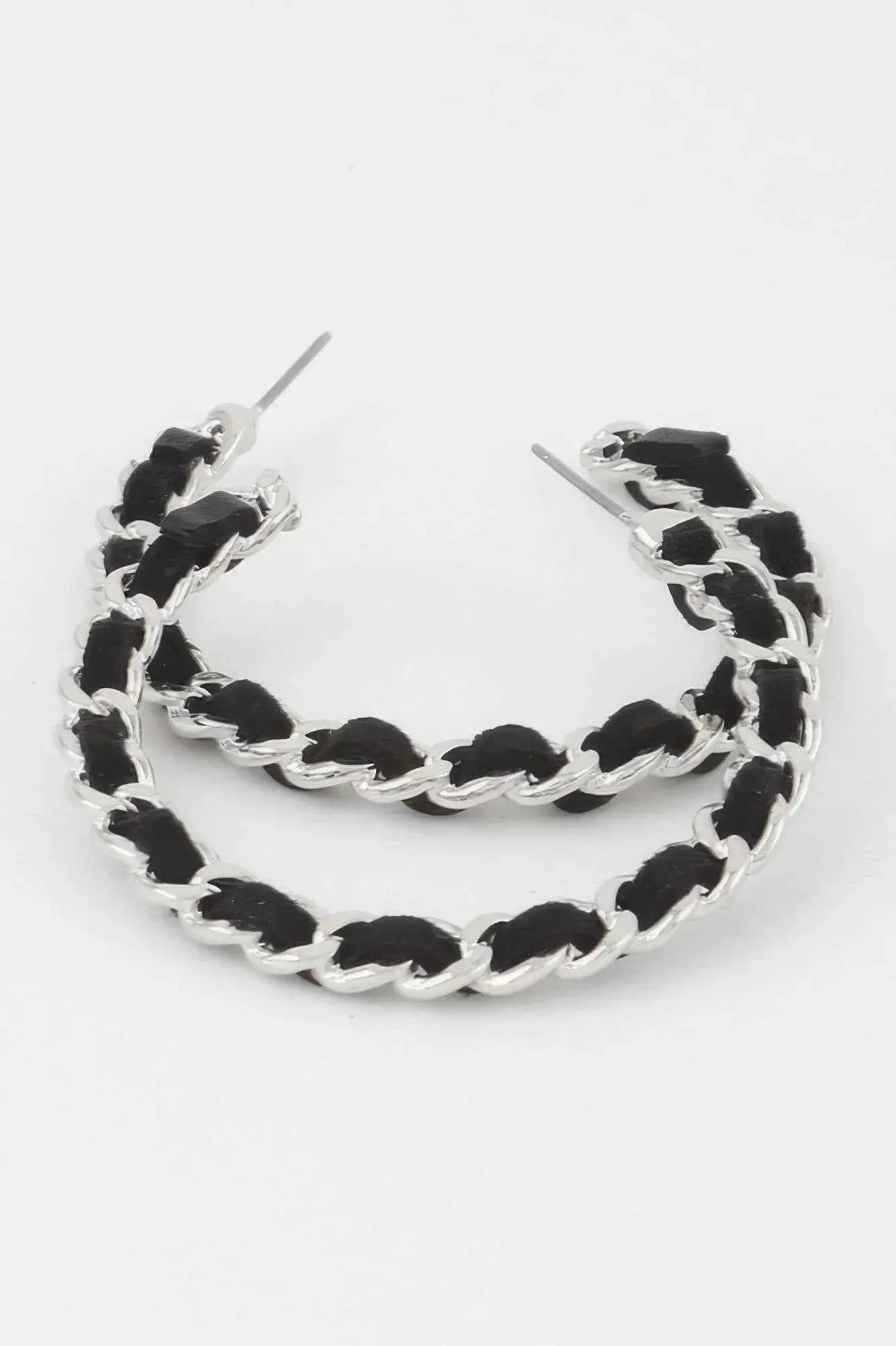 Velvet Lace Wrapped Hoop Earrings - Mr Lou’s Place