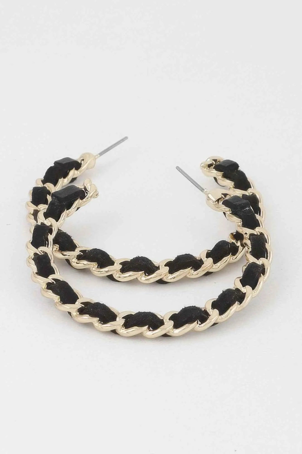 Velvet Lace Wrapped Hoop Earrings - Mr Lou’s Place