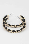 Velvet Lace Wrapped Hoop Earrings - Mr Lou’s Place