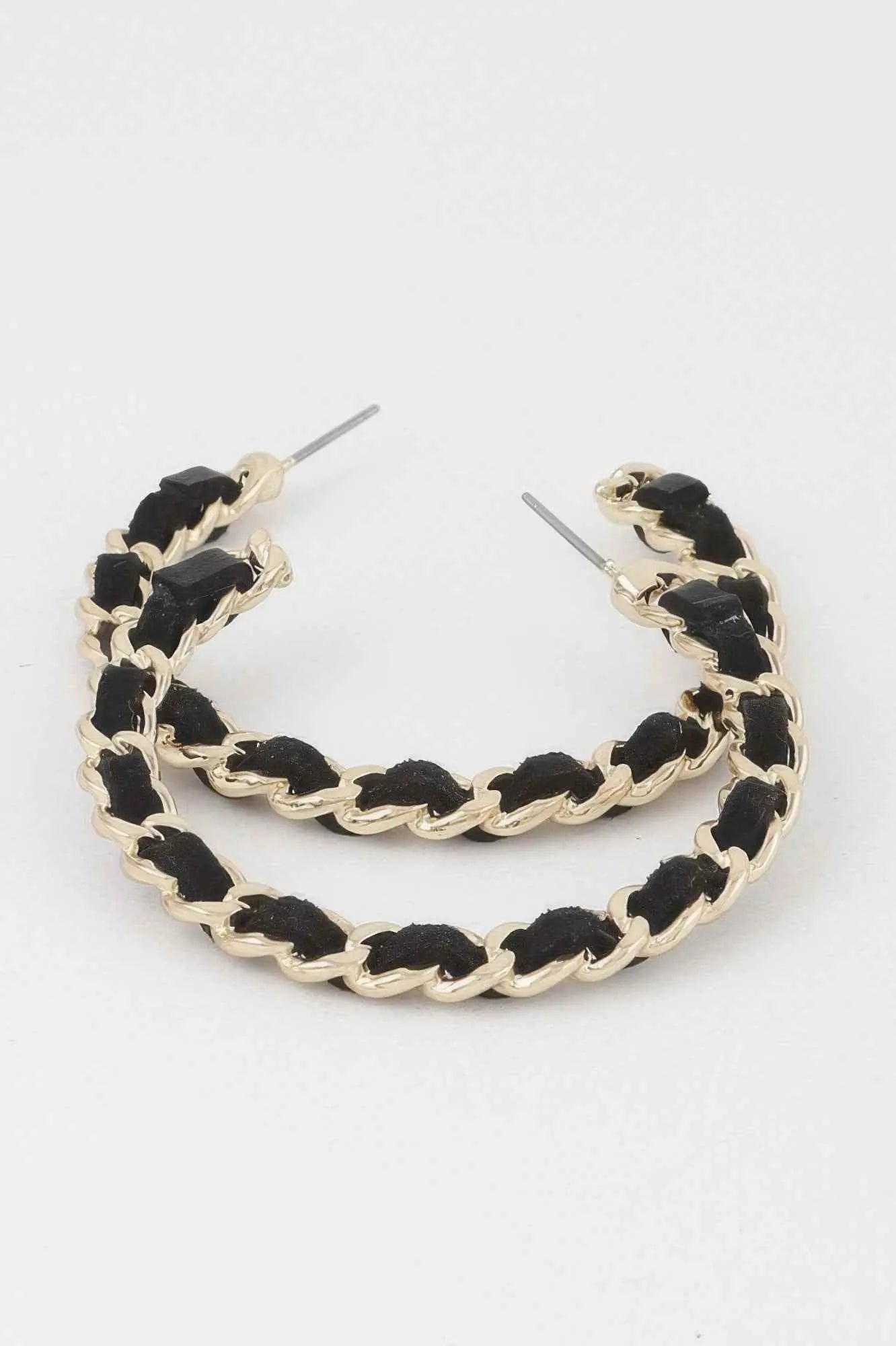 Velvet Lace Wrapped Hoop Earrings - Mr Lou’s Place