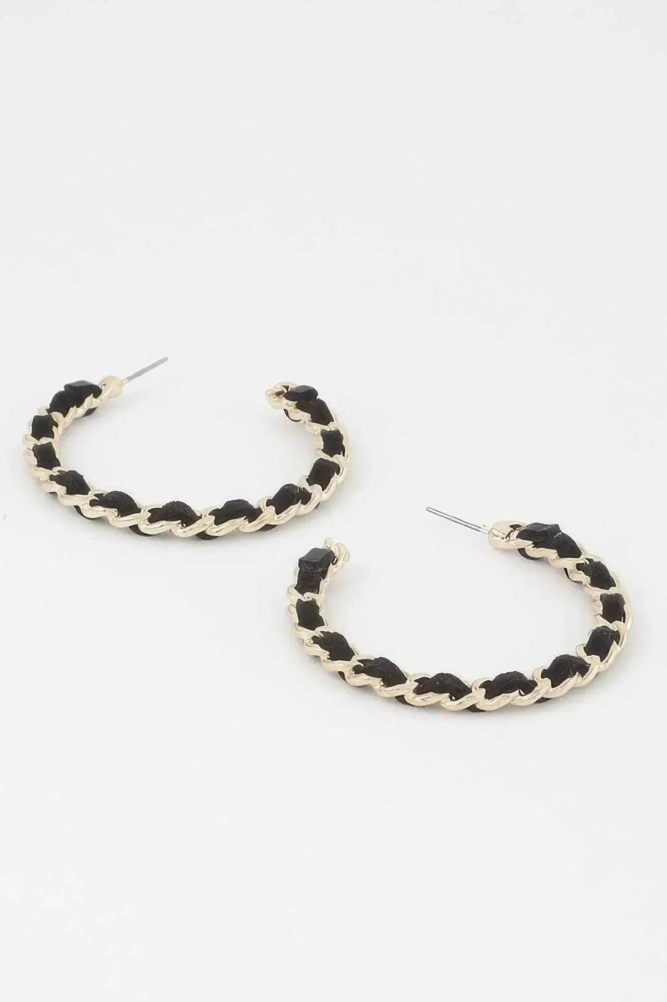 Velvet Lace Wrapped Hoop Earrings - Mr Lou’s Place