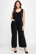 Velvet Plisse Overall Jumpsuit - Mr Lou’s Place