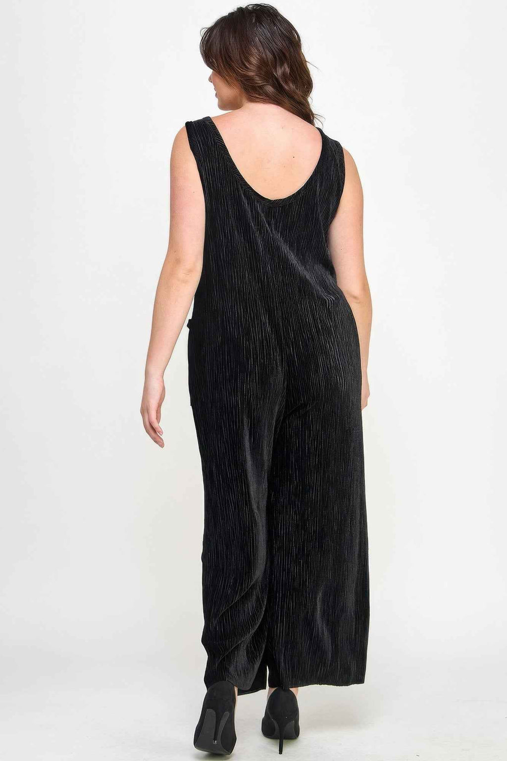Velvet Plisse Overall Jumpsuit - Mr Lou’s Place