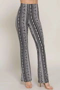 Waist Elastic Slim Flare Print Pants - Mr Lou’s Place