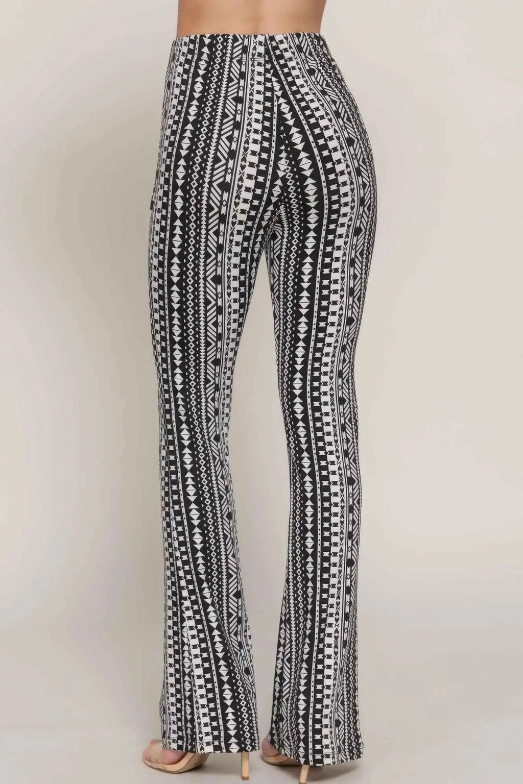 Waist Elastic Slim Flare Print Pants - Mr Lou’s Place