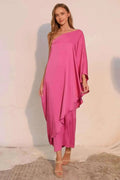 Washed Poly Silk Athena One Shoulder Maxi - Mr Lou’s Place