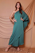 Washed Poly Silk Athena One Shoulder Maxi - Mr Lou’s Place