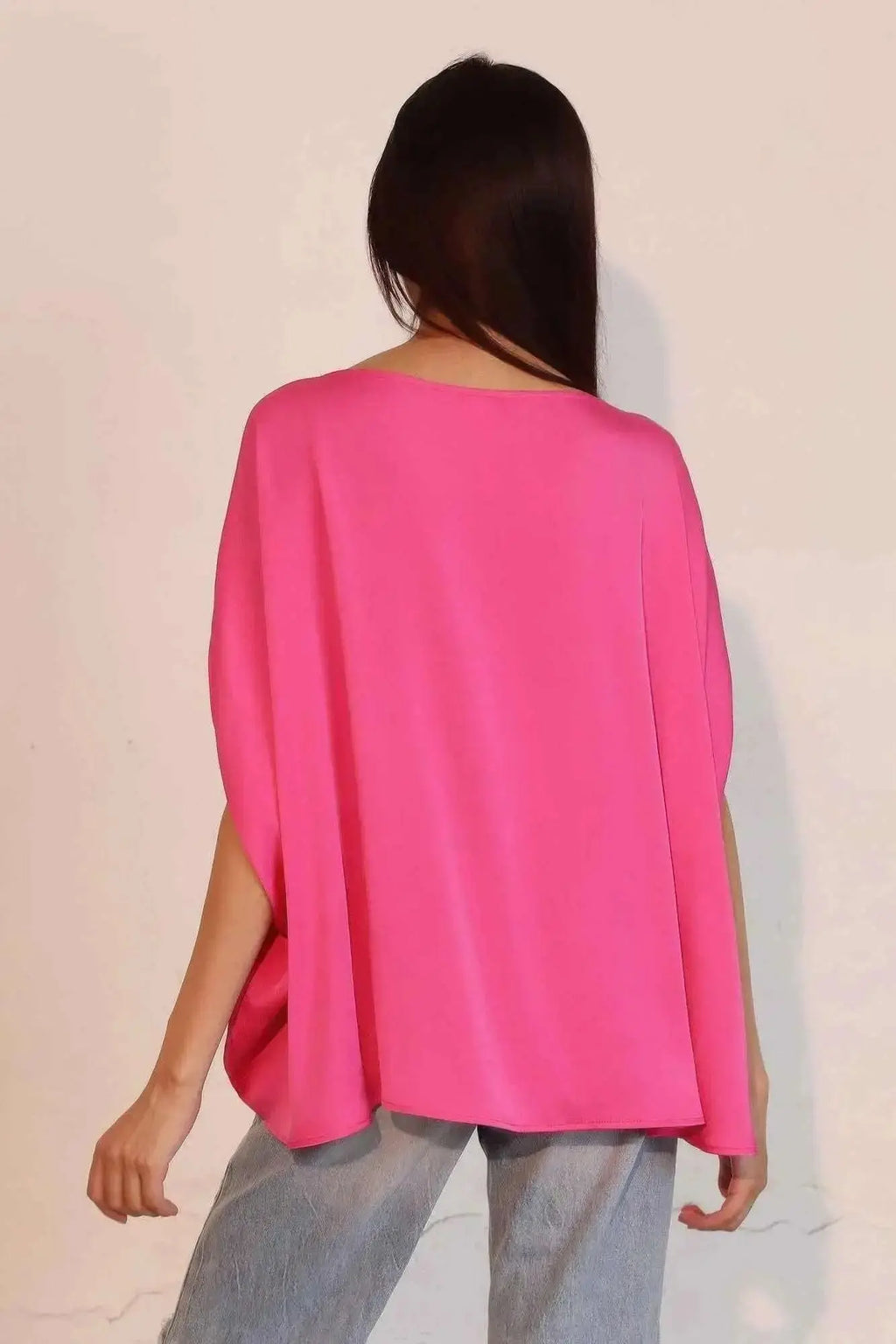 Washed Poly Silk Boat Neck Caftan Top - Mr Lou’s Place