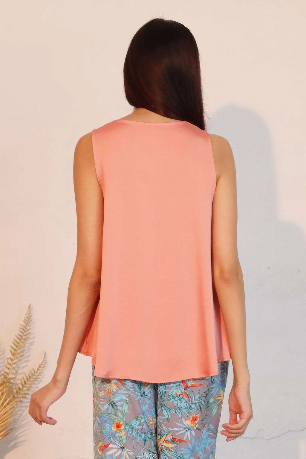 Washed Poly Silk Front Tucked Top - Mr Lou’s Place