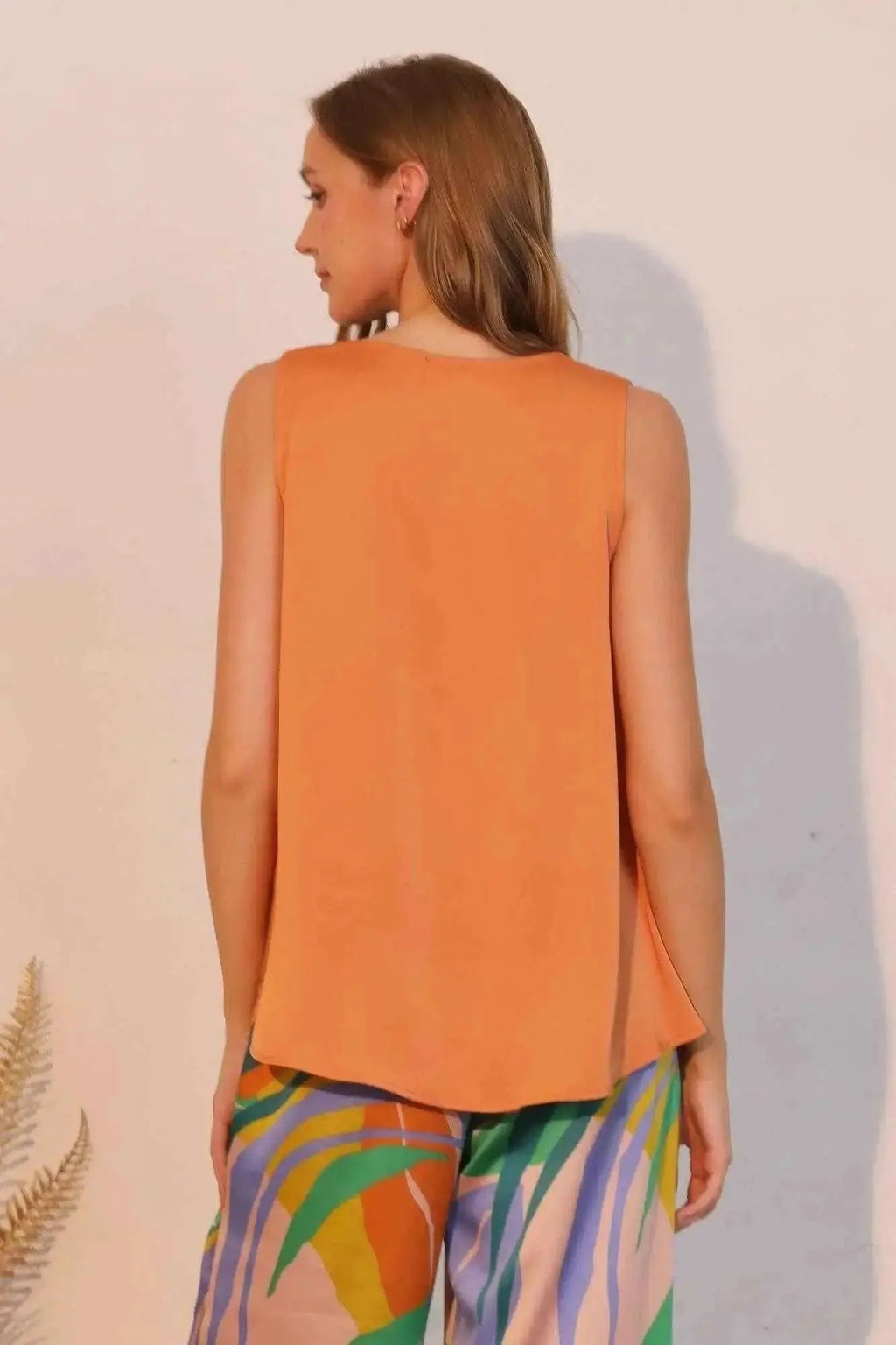 Washed Poly Silk Front Tucked Top - Mr Lou’s Place