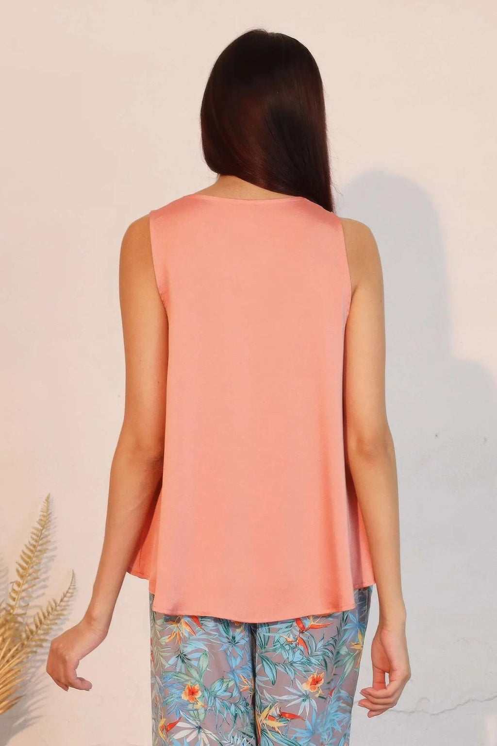 Washed Poly Silk Front Tucked Top - Mr Lou’s Place