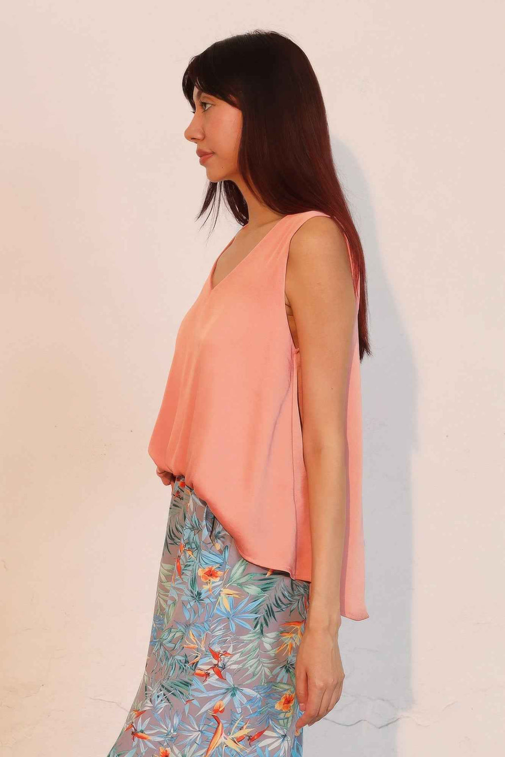 Washed Poly Silk Front Tucked Top - Mr Lou’s Place