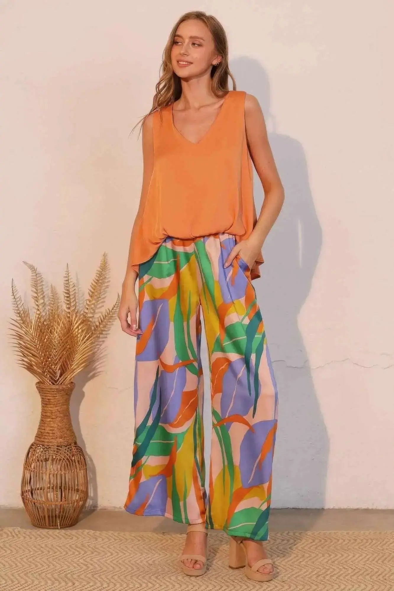 Washed Poly Silk Front Tucked Top - Mr Lou’s Place