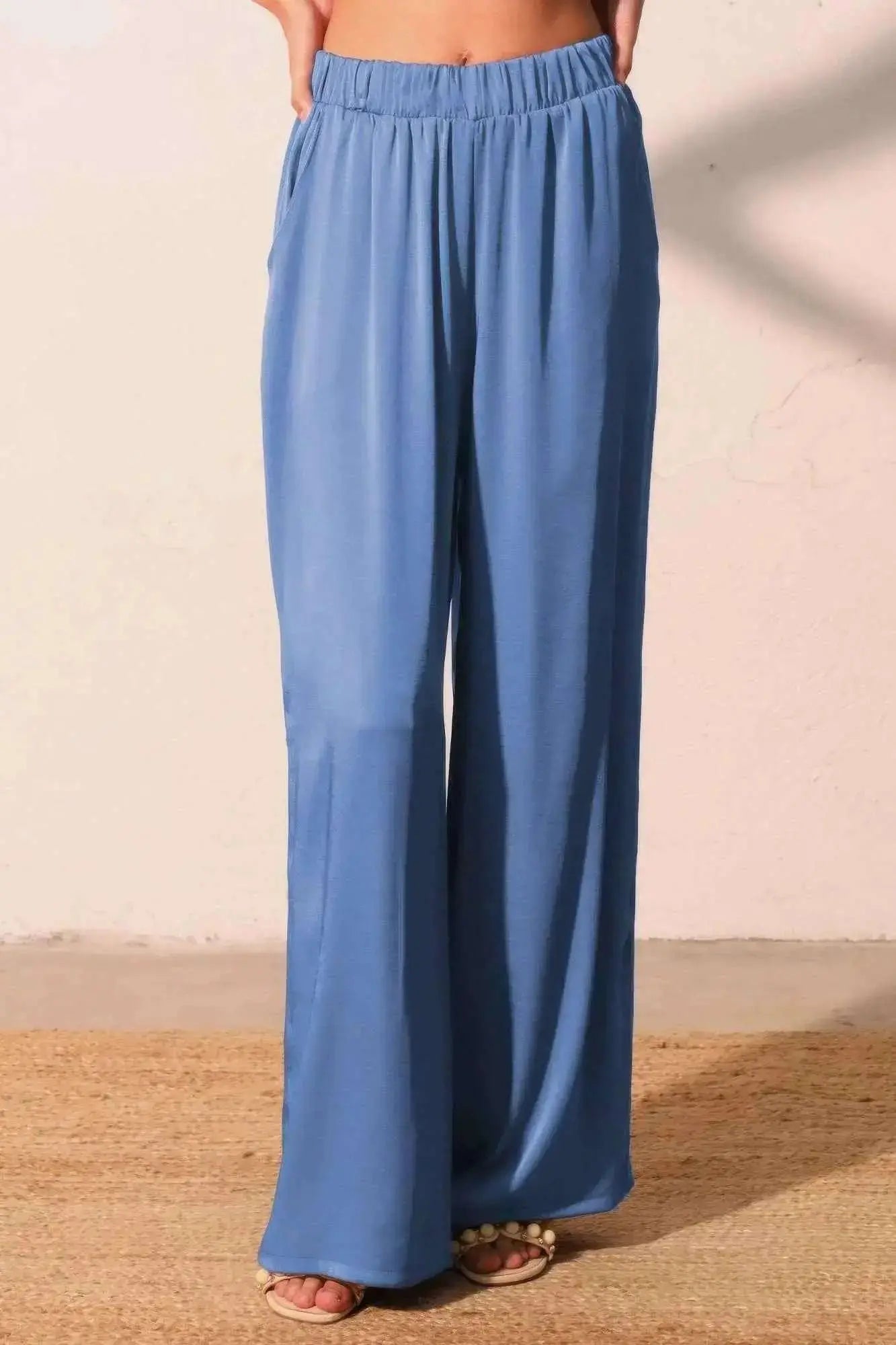 Washed Poly Silk Pocket Pants - Mr Lou’s Place