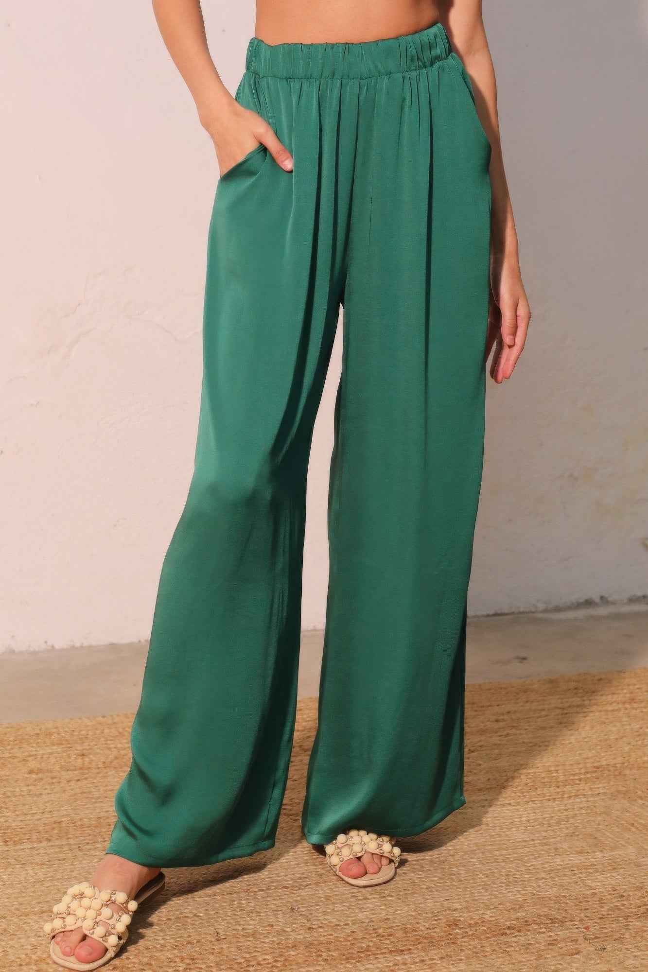 Washed Poly Silk Pocket Pants - Mr Lou’s Place