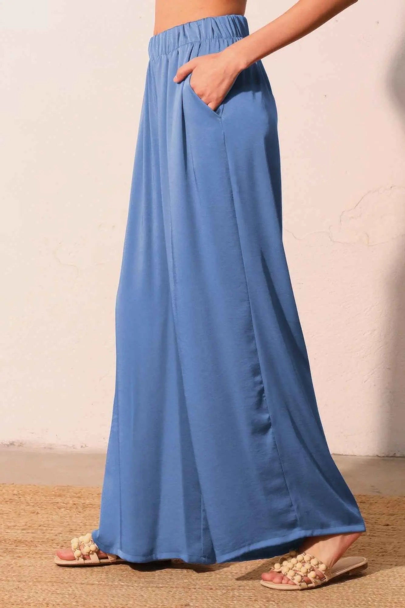 Washed Poly Silk Pocket Pants - Mr Lou’s Place