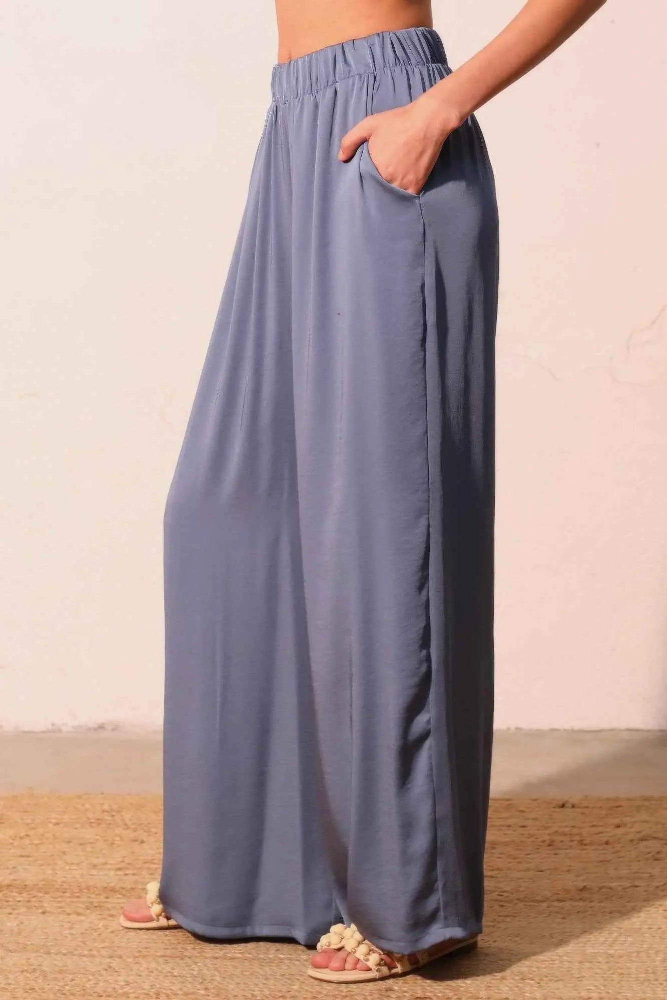 Washed Poly Silk Pocket Pants - Mr Lou’s Place