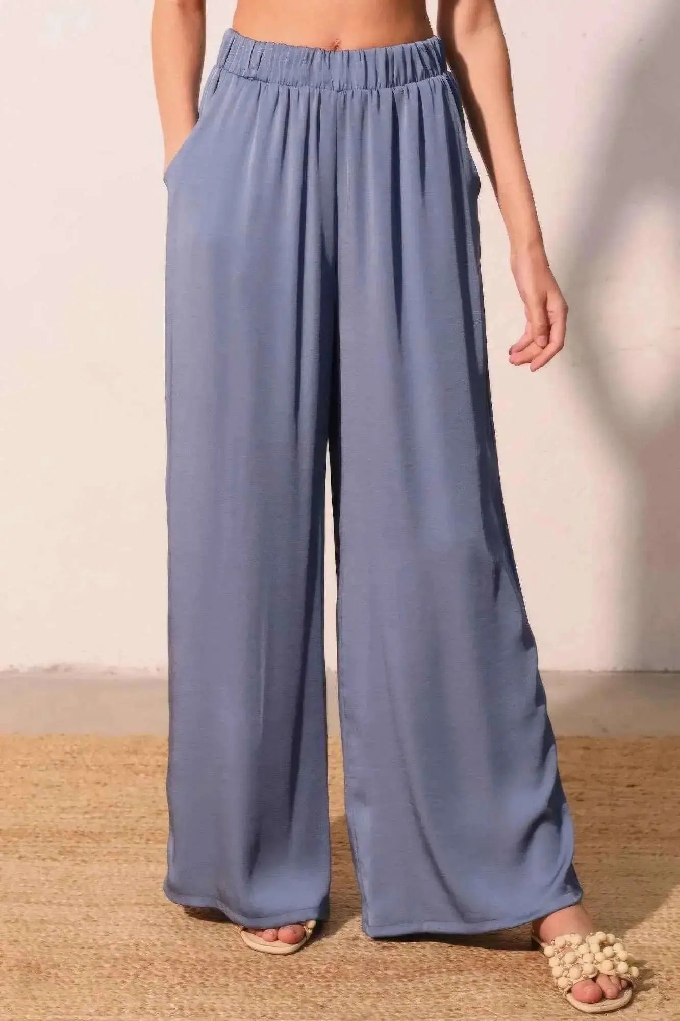 Washed Poly Silk Pocket Pants - Mr Lou’s Place