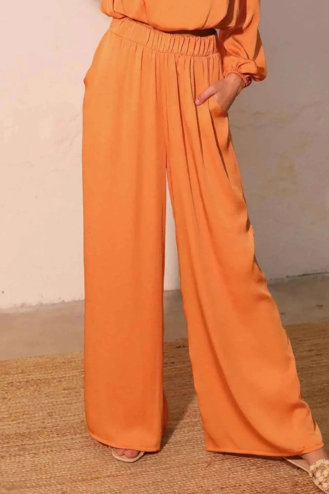 Washed Poly Silk Pocket Pants - Mr Lou’s Place