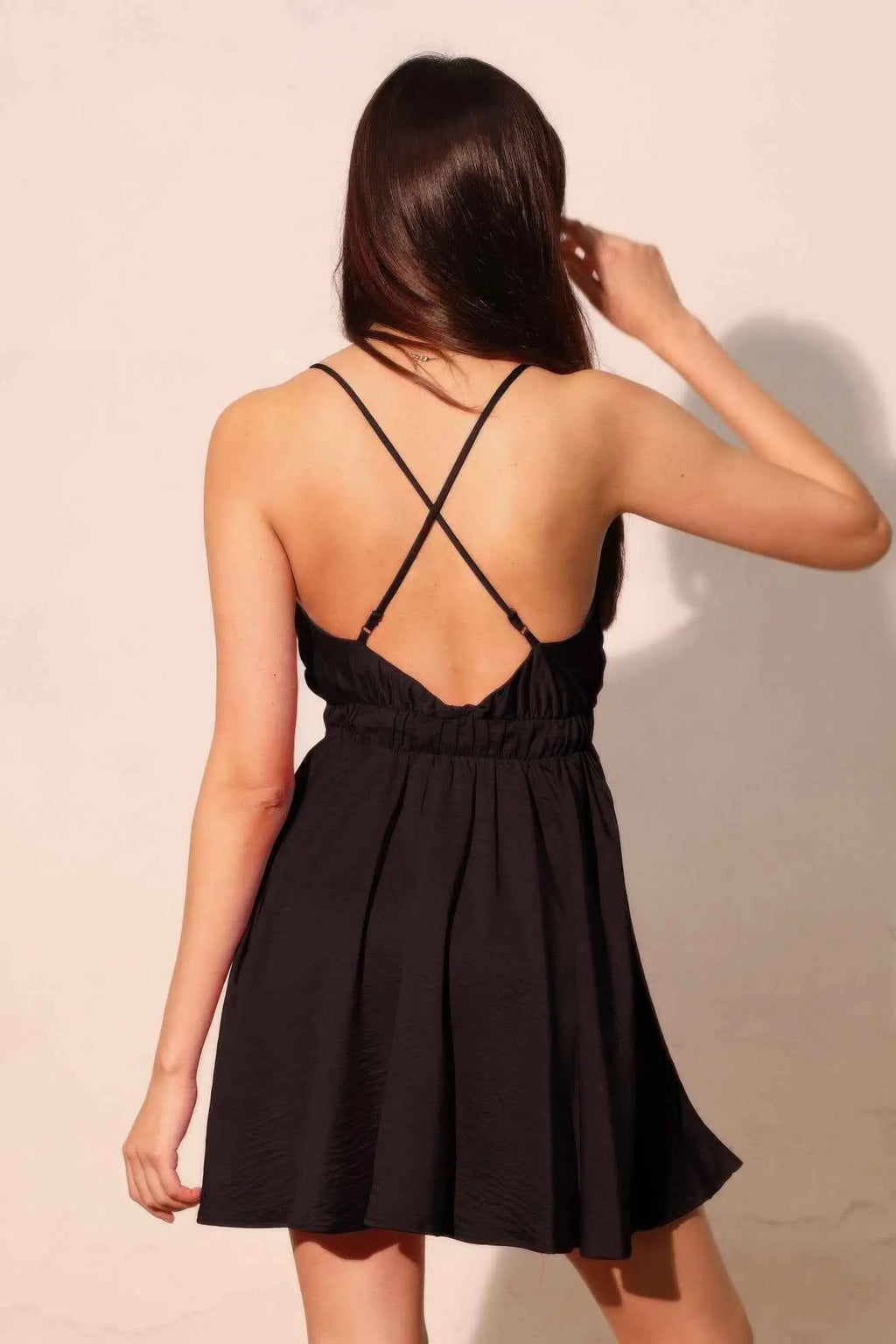 Washed Satin Crepe Cami Skater Dress - Mr Lou’s Place