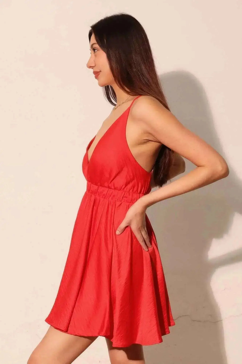 Washed Satin Crepe Cami Skater Dress - Mr Lou’s Place