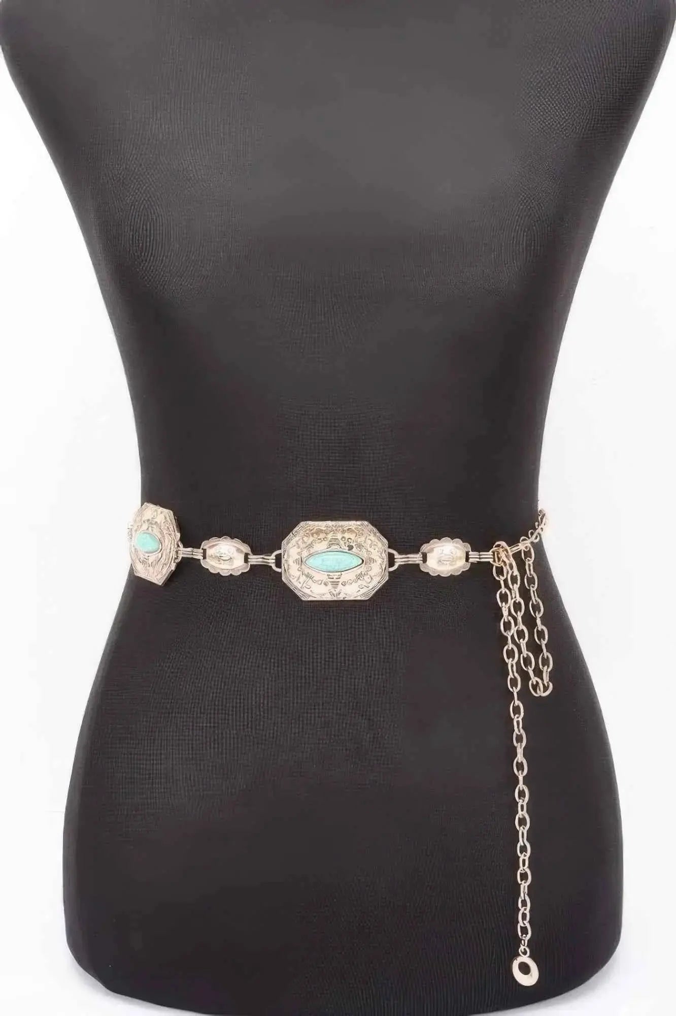Western Turquoise Chain Belt - Mr Lou’s Place