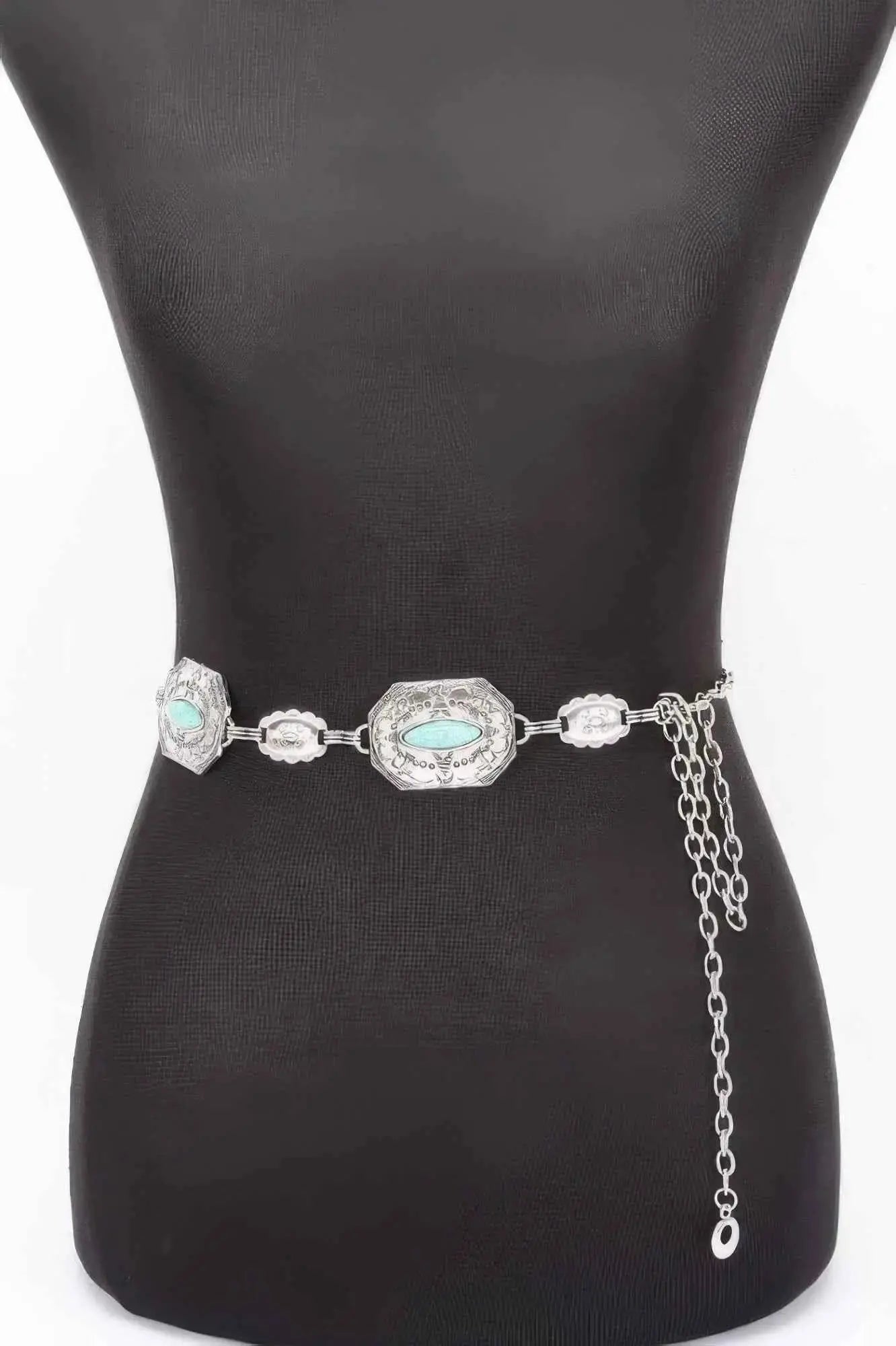 Western Turquoise Chain Belt - Mr Lou’s Place