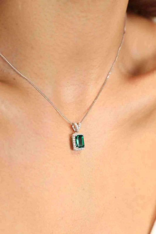 Adored 1.25 Carat Lab-Grown Emerald Pendant Necklace - Mr Lou’s Place