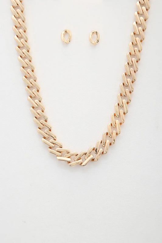 Rectangle Link Metal Necklace - Mr Lou’s Place