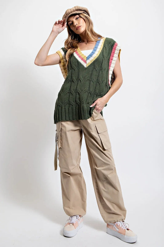 Multi Color Knitted Sweater Vest - Mr Lou’s Place