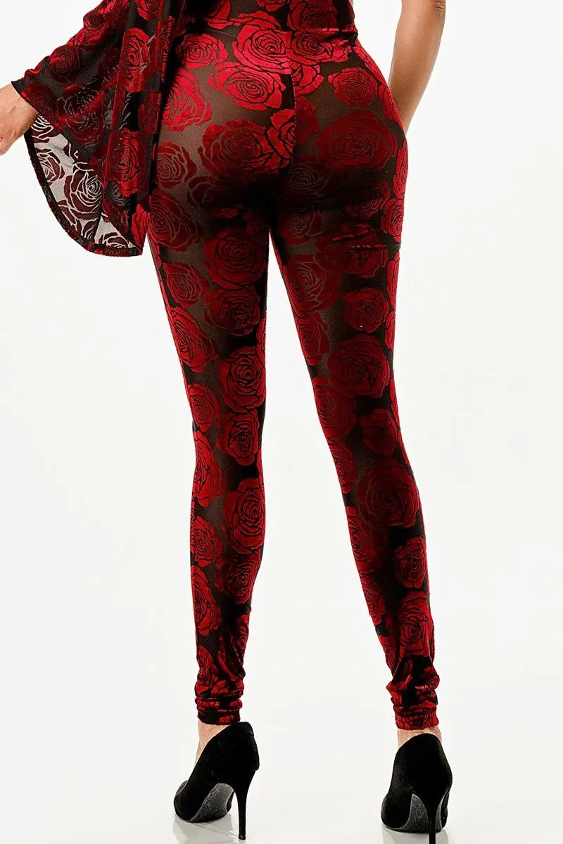 Velvet Flocking Jumpsuit/bell Sleeve - Mr Lou’s Place