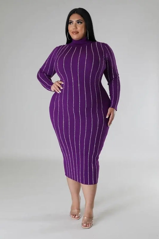 Turtle Neck Stretch Dress - Mr Lou’s Place