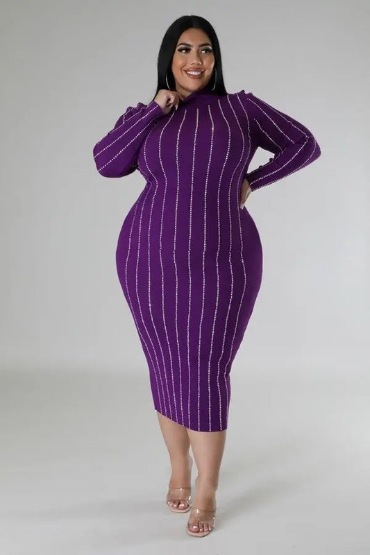 Turtle Neck Stretch Dress - Mr Lou’s Place