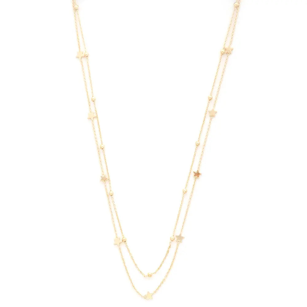 Dainty Star Charm Beaded Layered Necklace - Mr Lou’s Place