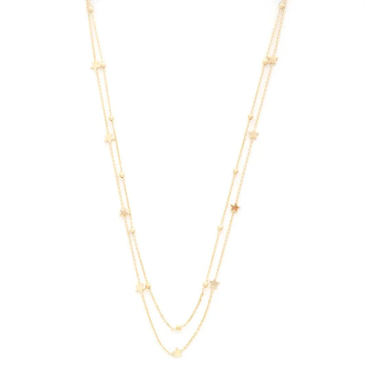Dainty Star Charm Beaded Layered Necklace - Mr Lou’s Place