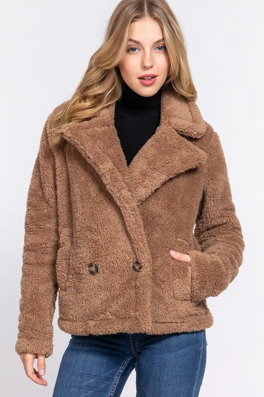 Faux Fur Sherpa Jacket - Mr Lou’s Place