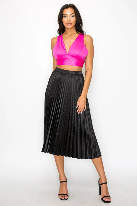 Smock V-neck Satin Bra Top - Mr Lou’s Place