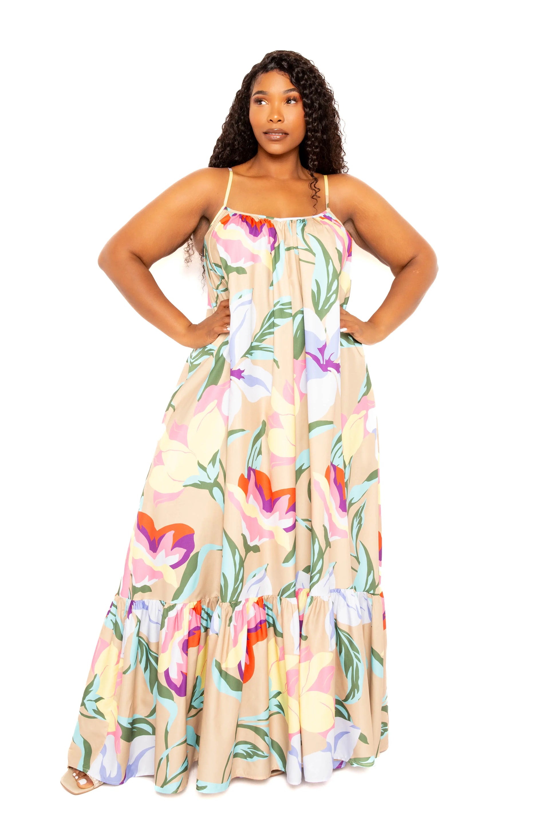 Printed Voluminous Maxi Dress - Mr Lou’s Place