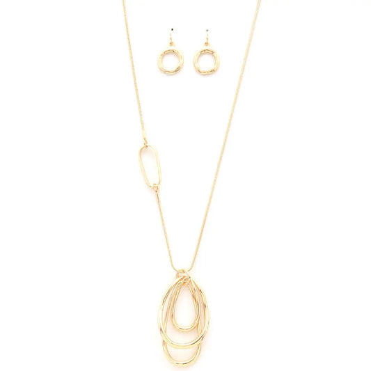 Oval Pendant Metal Necklace - Mr Lou’s Place