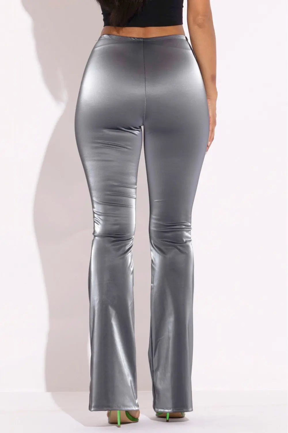 Velvet Pu Flared Pants - Mr Lou’s Place